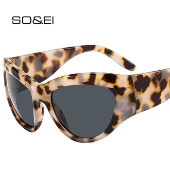 SO & EI Retro Y2K Güneş Gözlüğü Kadın Moda Renkli Ayna Shades UV400 Trend Erkekler Punk Gözlük Spor Sürüş güneş gözlüğü