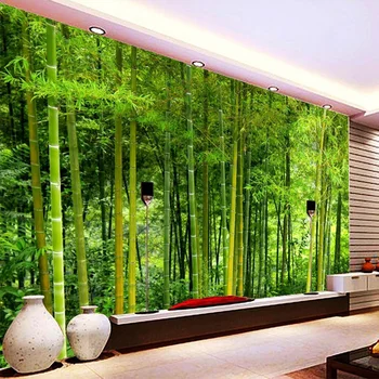 Son Yüksek Kaliteli Bambu duvar kağıdı Oturma Odası TV Kanepe Zemin duvar resmi 3D Doğa Manzara Ev Dekor Papel De Parede 3D