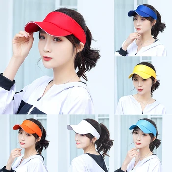 Spor Boş silindir şapka güneş şapkaları Kadınlar için siperlikli şapka Golf Tenis Beyzbol Yetişkin Kız Kapaklar Açık Kap Koşu Şapka Ayarlanabilir