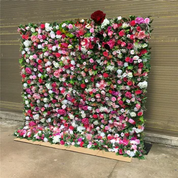 SPR Büyük Panel Sahne Dekorasyon Flowerwall Olaylar İpek Yeşillik Bitkiler Ortanca Şakayık Çiçek Duvar Düğün Geri Bırak