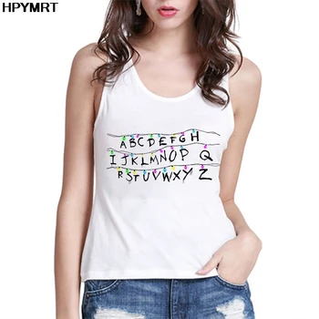 Stranger şeyler 3 Camisetas Tankı Üstleri Kpop Mektup Grafik Kolsuz Tees Harajuku Streetwear Kadın Üst Rahat Seksi Yelek Elbise