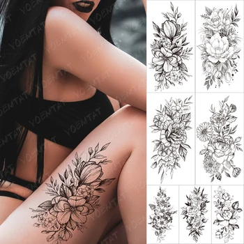 Su geçirmez Geçici Dövme Etiket Kuş vinç çiçek bitki Flaş Dövmeler kelebek güneş ay Vücut Sanatı Kol Sahte Dövme Kadın Erkek