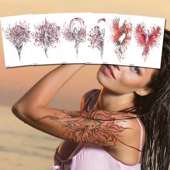su geçirmez geçici dövmeler çiçek su renk transferi vücut sanatı kol kol dövme çıkartmalar omuz meme seksi dövme kadın