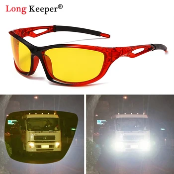 Sürücü gece görüş gözlüğü güneş gözlüğü Erkekler Araba sürüş gözlükleri UV Koruma Polarize Güneş Gözlüğü Gözlük Parlama Önleyici Sarı Lens