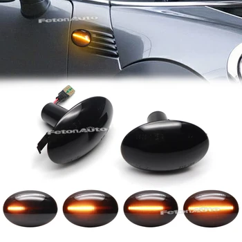 Sıralı LED çamurluk yan işaretleyici işık dönüş sinyal ışığı, duman lens amber işık Mini Cooper için R55 R56 R57 R58 R59