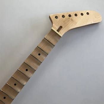 Tam tarak Gitar Boyun Akçaağaç 24 fret 25.5 inç klavye Nokta Kakma Muz Kafa Parlak DIY
