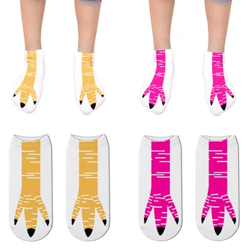 Tavuk Ayakları Kadın Pamuk Kısa Çorap Moda Trendi Komik Rahat Rahat Çift Çorap Sevimli Wkaii Mutlu Cadılar Bayramı Tekne Çorap