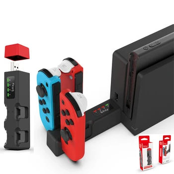 Taşınabilir Mini USB Hub Kablosuz Şarj Cihazı Dört şarj standı İstasyonu Tutucu Nintendo Anahtarı Joycon NS Denetleyici Aksesuarları