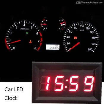 Taşınabilir Zaman Göstergesi DIY Dijital Saat Motosiklet LED Ekran Araba Saat Pano