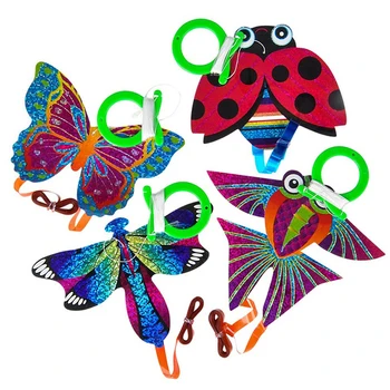 Taşınabilir Çocuk Açık Ebeveyn-çocuk İnteraktif Oyuncak Karikatür Uçak Kelebek Böcek Mini Uçurtma