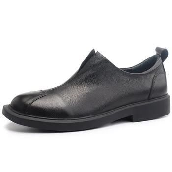 Tembel sürüş ayakkabısı erkek Mokasen yüksek kalite hakiki Deri Dantel-Up İş İş rahat ayakkabılar Sonbahar Kış Maç İnek Derisi