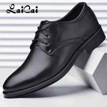 Tercih et 2021 Yeni erkek deri ayakkabı İş resmi giysi erkek ayakkabıları Lace Up Tüm Maç Rahat Rahat Ayakkabı
