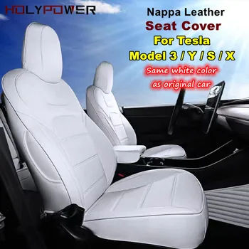 Tesla Modeli 3 Y Nappa deri koltuk kılıfı Tam Surround Tarzı Fabrika Toptan Fiyat Beyaz Yastık Araba İç Aksesuarları