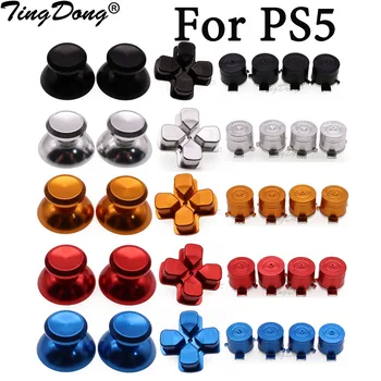 TingDong Metal Thumbsticks Dpad ABXY Düğmeler Alüminyum Analog Thumbsticks ve Eylem Düğmeleri ve Yön Tuşları için PS5 Denetleyici