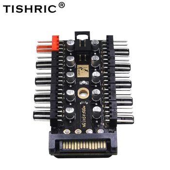 TISHRIC 1 ila 10 ADET Soğutucu Fan Hub Splitter Hız Kontrol PWM SATA 12V güç kaynağı adaptörü Bilgisayar Madencilik