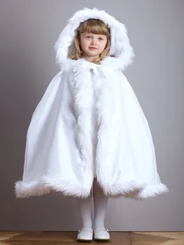 Toddler Bebek Kız Erkek Noel Pelerin Kış Sıcak Kabarık Kürk Trim Hood Pelerin Tatil Doğum Günü Noel Partisi Pelerin Cosplay Kostüm
