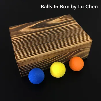 Topları Kutusu (Deluxe) tarafından Lu Chen Sahne Sihirli Hileler Magia Sihirbaz Yakın Çekim Yanılsama Hile 3 Topları Vanish Görünür Boş Kutu