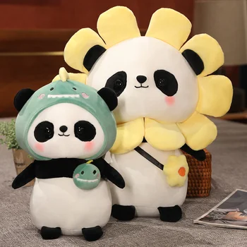 Transform into panda doll plush toy creative fruit panda pillow rag doll girl birthday gift doll Превратиться в куклу панду