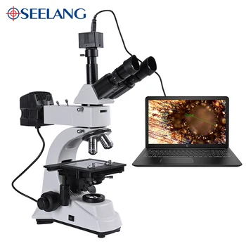 Trinoküler HD metalografik mikroskop 5MP USB mercek Metal Mineral LCD çip yansıyan ışık Stereo biyolojik 2 kullanır
