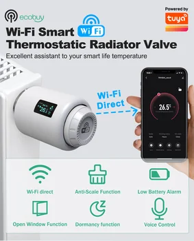Tuya Akıllı Wifi Radyatör Aktüatör TRV Programlanabilir Termostatik Kafa Vana App Uzaktan sıcaklık kontrol cihazı Desteği Alexa
