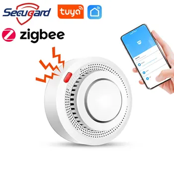 Tuya Zigbee Duman Dedektörü Yangın Sensörü 85db Ses Alarmı Smokehouse Kombinasyonu APP Kontrolü Akıllı Ev Güvenlik Sistemi