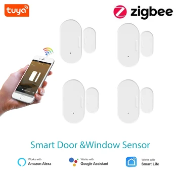 Tuya Zigbee Pencere Kapı Sensörü, Akıllı Kapı Açık / Kapalı Dedektörleri, Akıllı Yaşam Zigbee Pencere Sensörü Alexa Google Ev ile Çalışmak