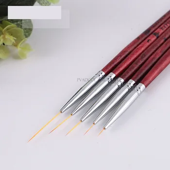 Tırnak Astar Fırça Hatları Şerit Çiçek Boyama cetvel kalemi Detailer Çivi Fırçalar Ahşap Saplı Karıştırma İpuçları manikür seti