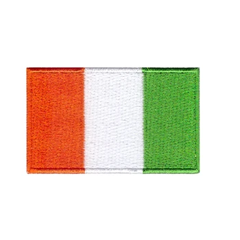 Ucuz İrlanda bayrağı özel işlemeli 1.5 * 2.5 inç ulusal bayraklar