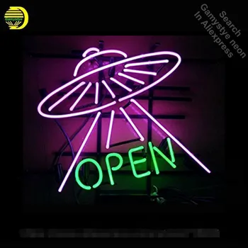 UFO Açık Neon İşaretleri El İşi Neon Ampuller Cam Tüp Süslemeleri Pencere Odası Ekran bira Bar Pub işareti açık Reklam satılık