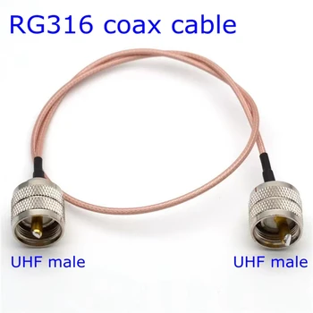 UHF PL259 için RG316 Kablo Uzatma Konektörü UHF UHF Erkek Erkek PL-259 Sıkma RG316 Pigtail Kablo Koaksiyel Düşük Kayıp 50 Ohm
