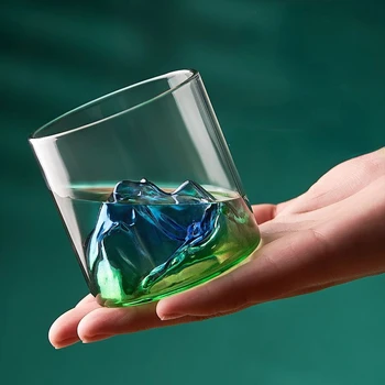 Ulusal Gelgit Tarzı Renk Dağ Manzaralı Cam Retro Su Bardağı çay bardağı viski bardağı ev ısıya dayanıklı