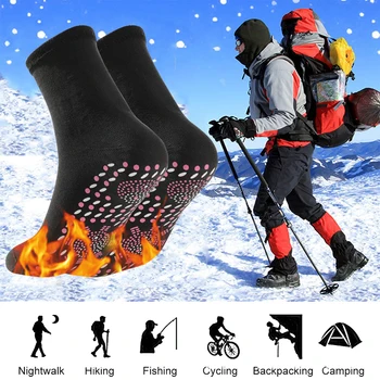 Unisex Kış sıcak kendinden ısıtma sağlık çorapları ağrı kesici Açık Anti-Soğuk Terapi Manyetik Termal Çorap Erkekler Kadınlar için 2 adet