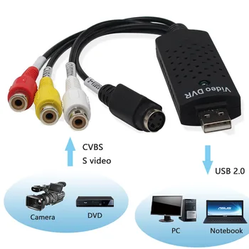 USB 2.0 Video Yakalama Kartı Adaptörü kolay TV DVD Ses Yakalama Kartı USB Video Yakalama Windows 10/8/7 / XP Yakalama Video