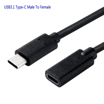 USB 3.1 Tip C Erkek Kadın Uzatma Kablosu 0.2 M/0.6 M / 1 M Veri Kablosu Genişletici