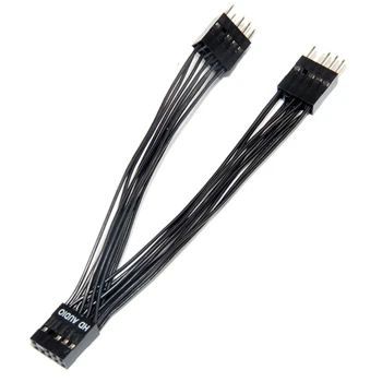 USB Anakart Splitter Kablo 9 Pin Y Ses adaptör uzatma kablosu 1 Kadın 2 Port Erkek Yüksek Çözünürlüklü Kurşun Tel
