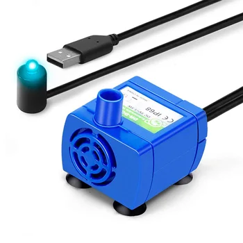 USB Arayüzü Benzersiz Tasarlanmış mavi pompa İçin led mavi ışık ile Pet otomatik kedi çiçekler suluk su sebili pompası