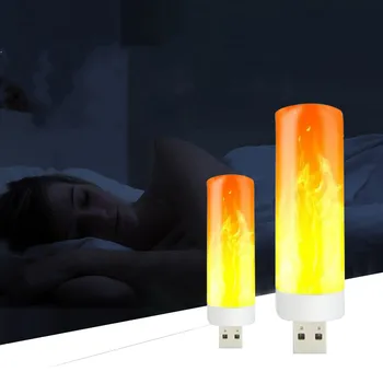 USB atmosfer ışığı LED alev yanıp sönen mum ışıkları kitap lamba güç bankası kamp aydınlatma çakmak etkisi ışık