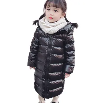 Uzun Stil Kış Çocuk Bebek Giyim Sıcak Siyah Ceket Yürümeye Başlayan Kızlar İçin Kıyafetler Pamuk-Yastıklı Giyim Yaş 2 İla 7 Yaşında