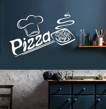 Vinil Duvar Çıkartması Pizza İtalyan Restoran Pizzeria İtalya Gıda Mutfak Iç Çıkartmalar Duvar CT06