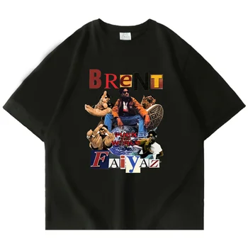 Vintage 90'lı Hip Hop Rap Brent Faiyaz Grafik Baskı T-Shirt Unisex Sokak Moda Tee Gömlek erkek kadın Büyük Boy Tees Unisex