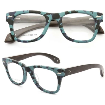 Vintage Kadınlar Ahşap Gözlük Çerçeveleri Erkekler Ahşap Gözlük Çerçeveleri Reçete Moda Yuvarlak Tam Jant Retro Camo Optik Gözlük