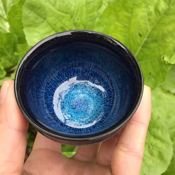 Vintage Mavi Kürk Seramik Bardak 50 ml Benzersiz Çin Geleneksel Tarzı Yaratıcı Hediye Arkadaşlar için Kungfu Çay Bardağı