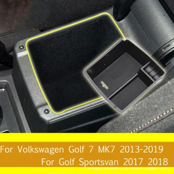 Volkswagen Golf 7 için Merkezi Kol Dayama Saklama kutu konteyner Tutucu Tepsi Golf MK7 VII 5G GT I R 2013 -2019 Sportsvan 2017 2018