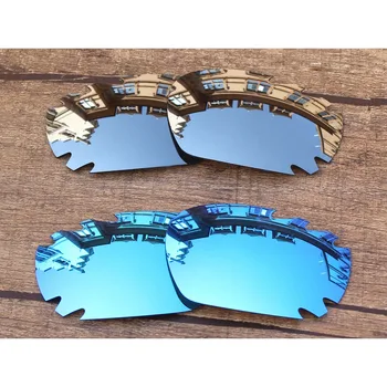 Vonxyz 2 Pairs Buz Ayna ve Krom Ayna Polikarbonat Yedek Lensler-Oakley Çene Kemiği Bacalı Çerçeve