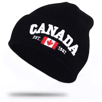 VORON Yeni Sonbahar Kış örgü şapkalar erkekler Kadınlar için Kanada Mektup nakış Pamuk Kapaklar Sonbahar şapka Rahat Çocuk kap Erkek Şapka