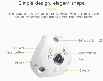 Vstarcam Wifi IP Panoramik Kamera 3MP 360 Derece Kamera IP Balıkgözü 1536 P 3D VR Video IP kamera Kablosuz Video Gözetim Kamera