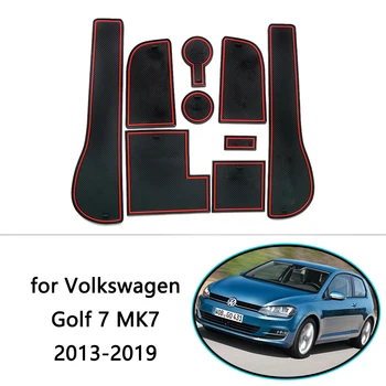 VW Volkswagen Golf 7 için MK7 5G 2013 ~ 2019 Kauçuk kaymaz Mat Kapı Oluk fincan altlığı Telefonu Yastık Kapısı Coaster Yuvası Aksesuarları