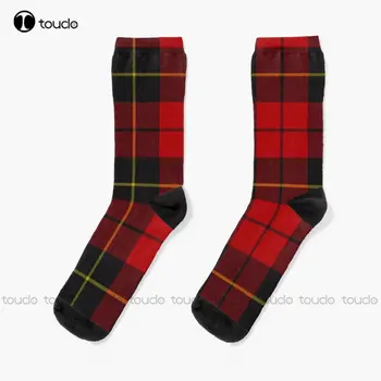 Wallace Kırmızı İskoç Tartan Çorap beyzbol çorapları Erkekler Kişiselleştirilmiş Özel Unisex Yetişkin Genç gençlik çorapları Özel Hediye Unisex Yetişkin