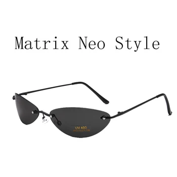 WEARKAPER Matrix Morpheus Güneş Gözlüğü Steampunk Film Gözlük erkekler Çerçevesiz Klasik Oval gözlük Oculos Gafas De Sol