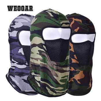 WEOOAR Kamuflaj Ordu Taktik Kap erkek Balaclava Baskı Kış Şapka Bere Kadınlar için Kaput Tam Yüz Kayak Maskesi Hood MZ217